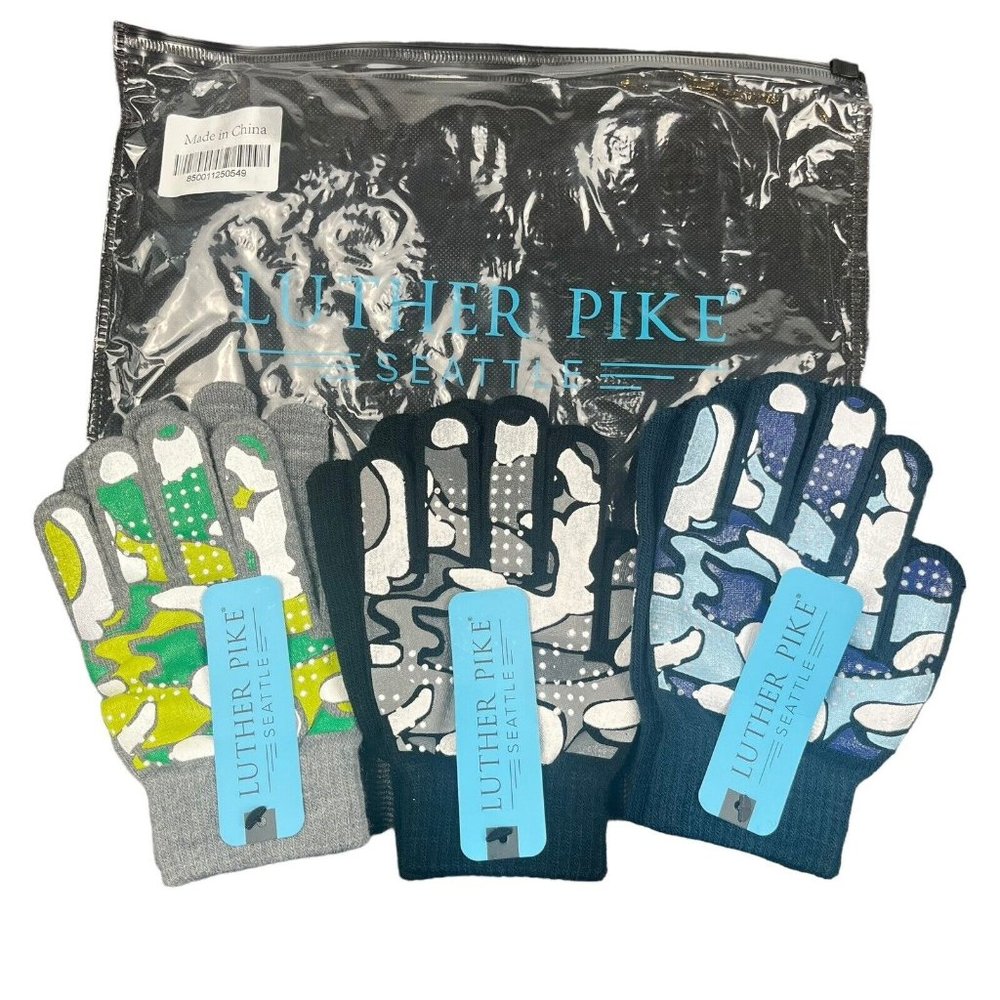 Luther Pike Seattle 3 Pack Gloves‎ Mittens Grippers Gardening Chores Work NWT